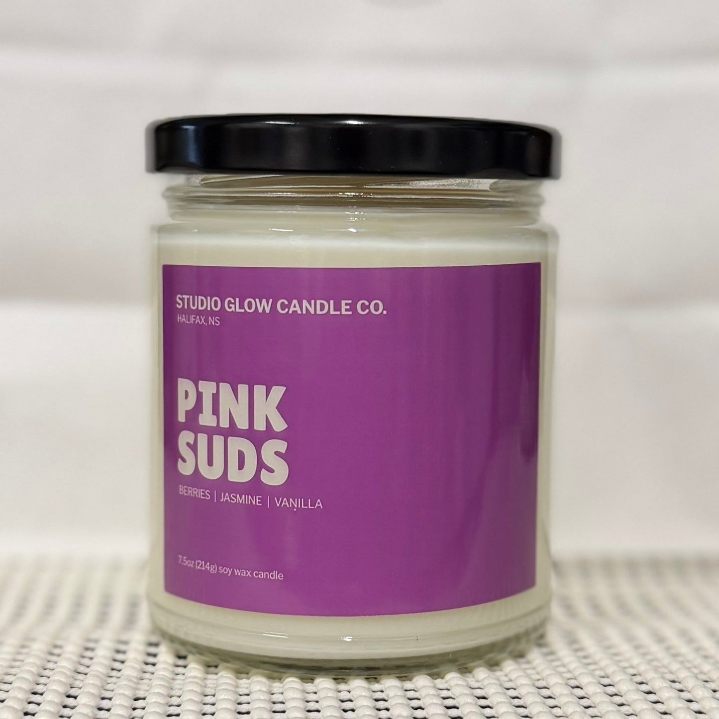 Pink Suds Candle - Hand-Poured in Nova Scotia