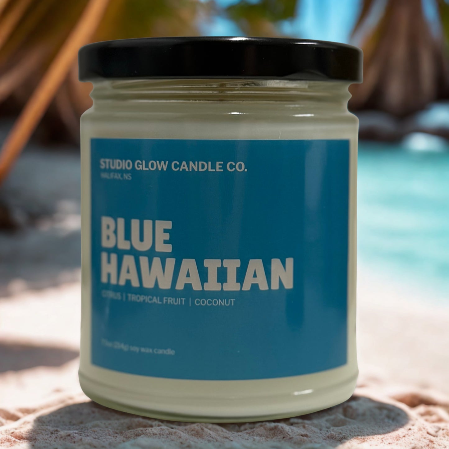 Blue Hawaiian Candle - Hand-Poured in Nova Scotia