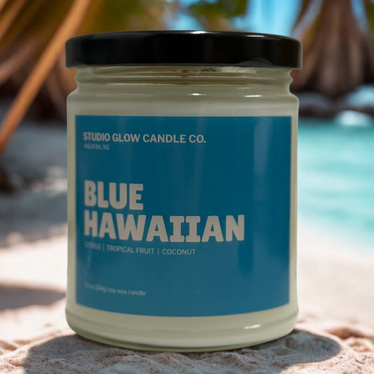 Blue Hawaiian Candle - Hand-Poured in Nova Scotia